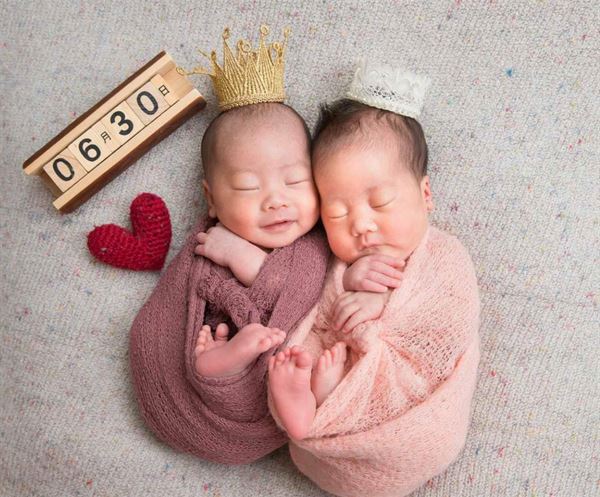 雙胞胎寶寶們接近足月時剖腹，母子均安。（圖片提供／臺北醫學大學附設醫院）
