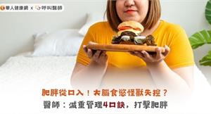 肥胖從口入！大腦食慾怪獸失控？醫師：減重管理4口訣，打擊肥胖