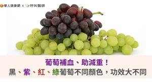 葡萄補血、助減重！黑、紫、紅、綠葡萄不同顏色，功效大不同