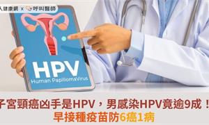 子宮頸癌凶手是HPV，男感染HPV竟逾9成！早接種疫苗防6癌1病