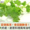 菜價飆漲，香菜翻數倍！香菜4大好處，創意料理風味油吃出健康