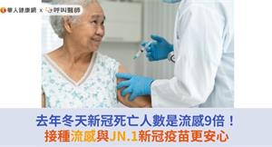 去年冬天新冠死亡人數是流感9倍！接種流感與JN.1新冠疫苗更安心