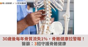 30歲後每年骨質流失1%，骨骼健康拉警報！醫籲：3招守護骨骼健康