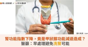 腎功能指數下降，竟是甲狀腺功能減退造成？醫籲：早處理避免洗腎可能