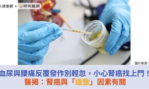 血尿與腰痛反覆發作別輕忽，小心腎癌找上門！醫揭：腎癌與「這些」因素有關