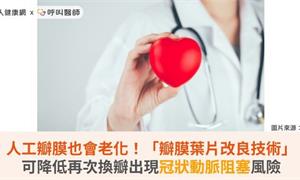 人工瓣膜也會老化!「瓣膜葉片改良技術」可降低再次換瓣出現冠狀動脈阻塞風險