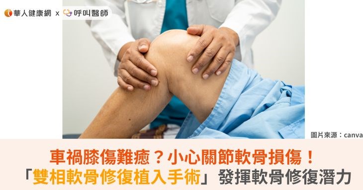 車禍膝傷難癒?小心關節軟骨損傷!「雙相軟骨修復植入手術」發揮軟骨修復潛力