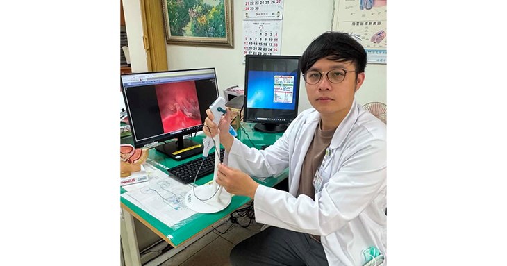 廖偉創醫師說採用「軟式輸尿管鏡雷射碎石手術」擊碎腎結石。(圖片提供/廖偉創醫師)
