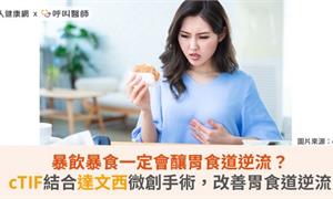 暴飲暴食一定會釀胃食道逆流？cTIF結合達文西微創手術，改善胃食道逆流